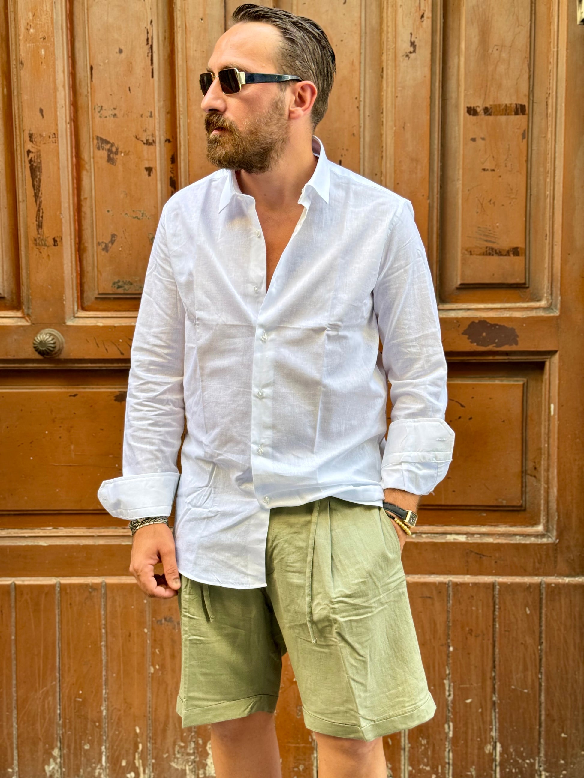 Camicia in Lino Bianca