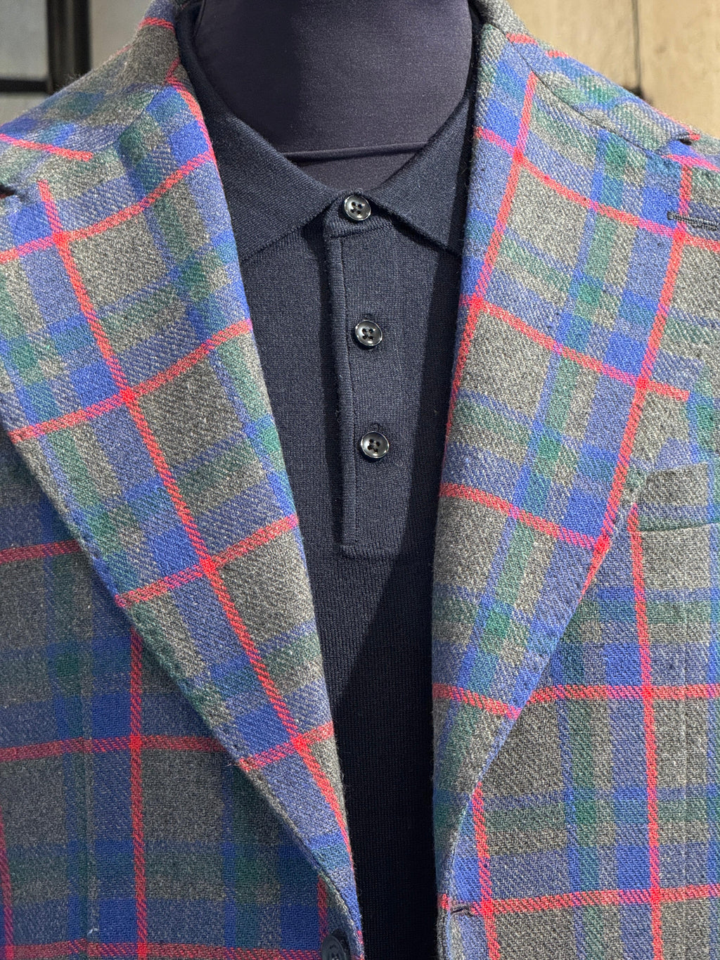 Giacca a Quadri monopetto