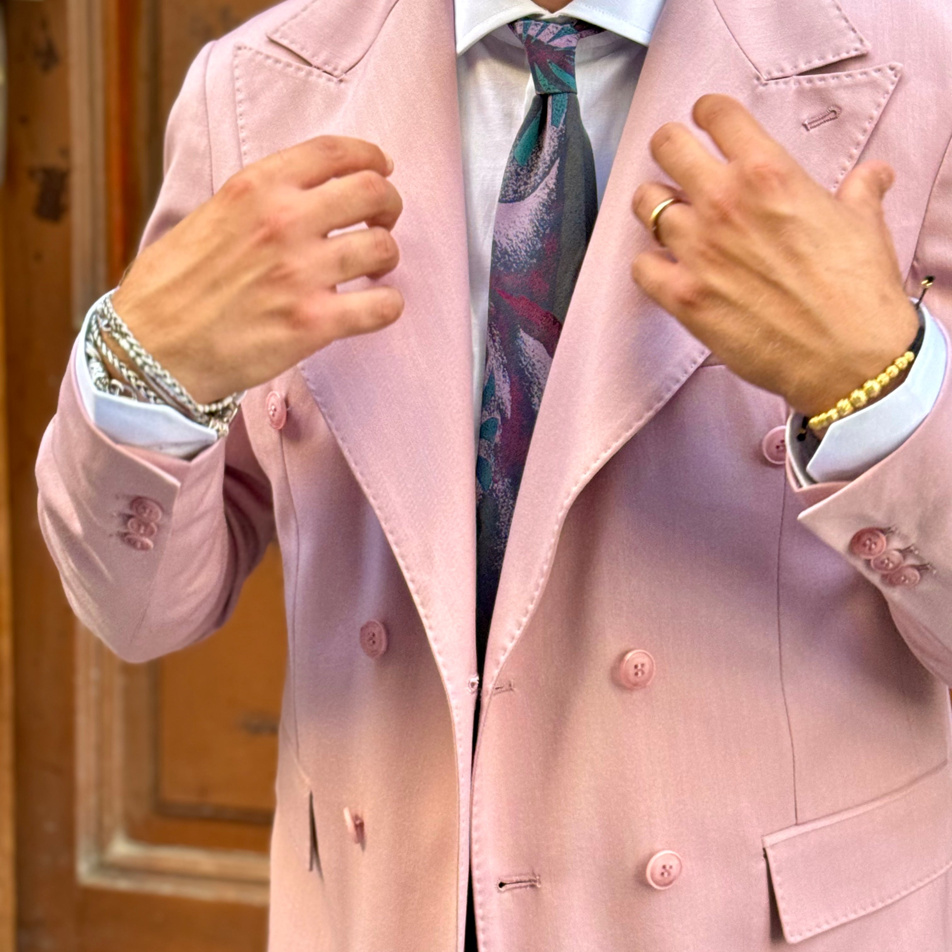 Abito Rosa Doppiopetto