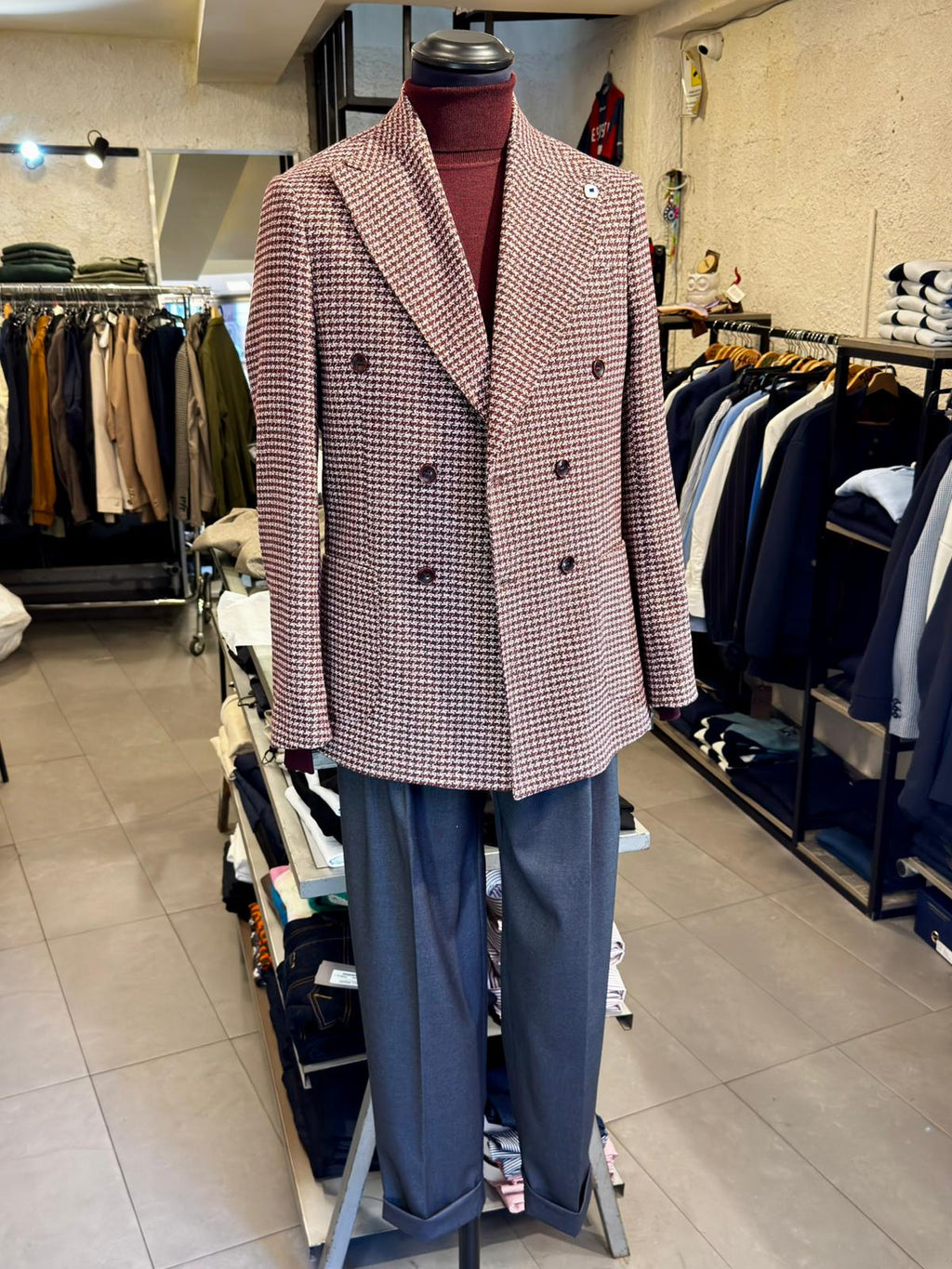 Giacca a Quadri Doppiopetto