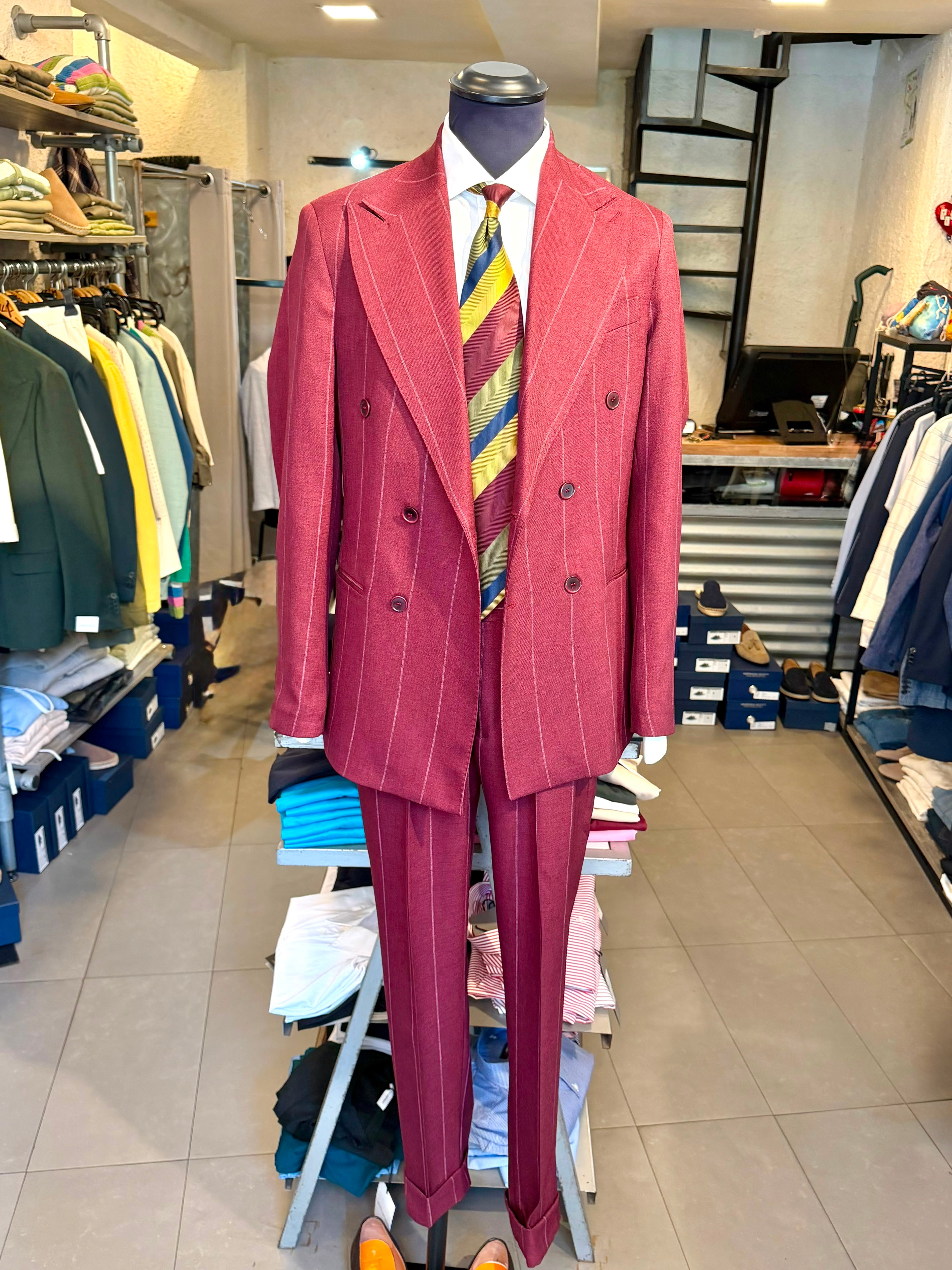 Abito bordeaux gessato