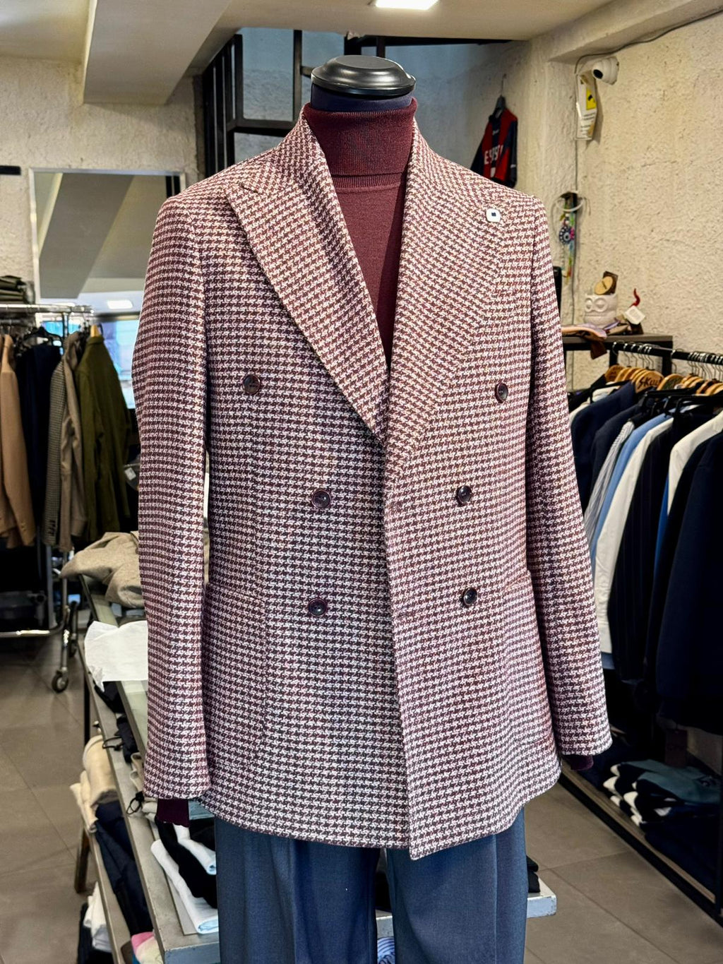 Giacca a Quadri Doppiopetto