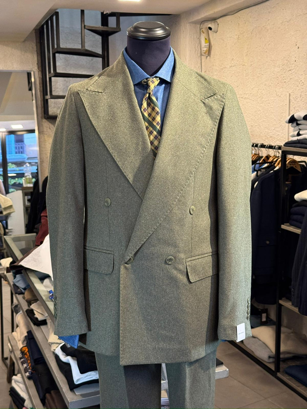 Abito Doppiopetto Verde in lana