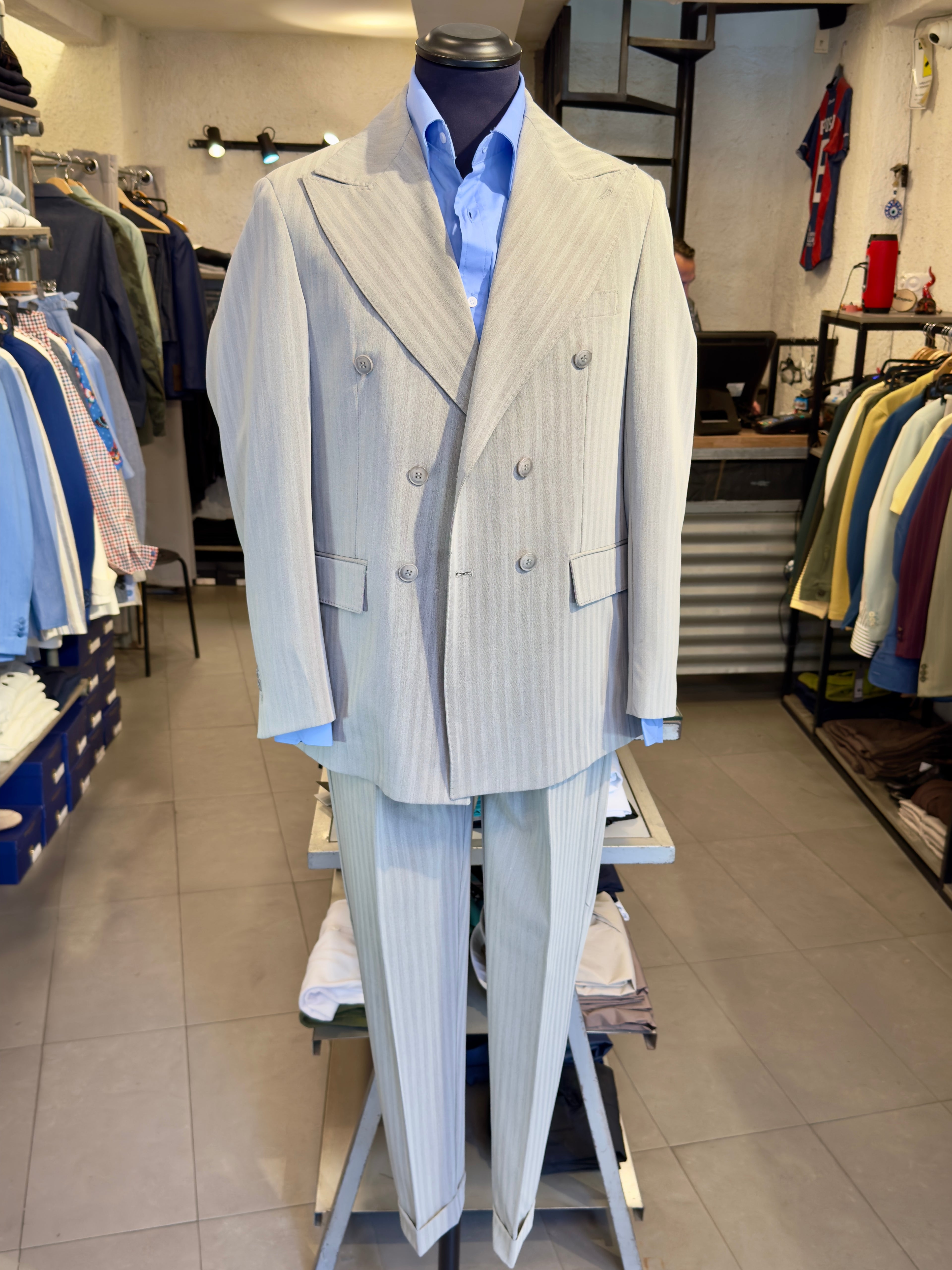 Abito Solaro Doppiopetto Gessato Grigio