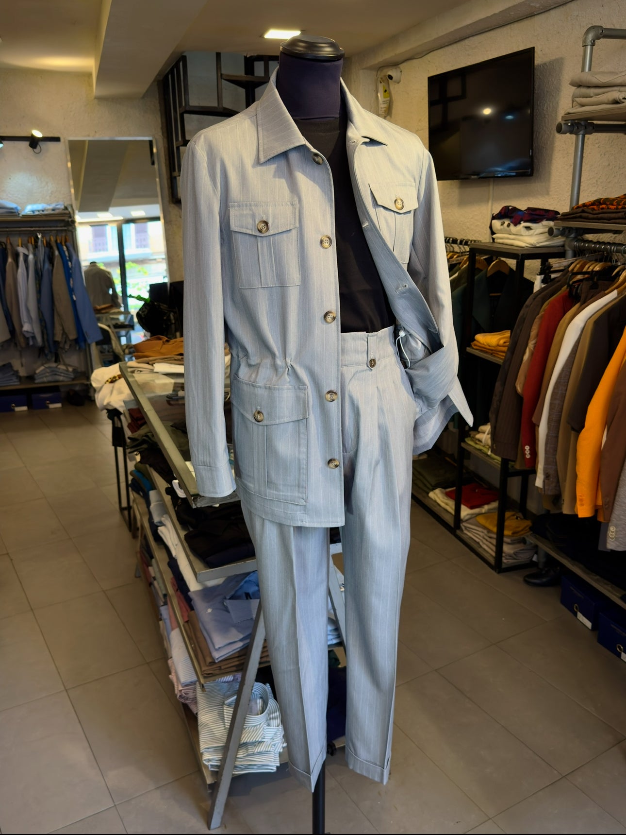 Coordinato Grigio Gessato