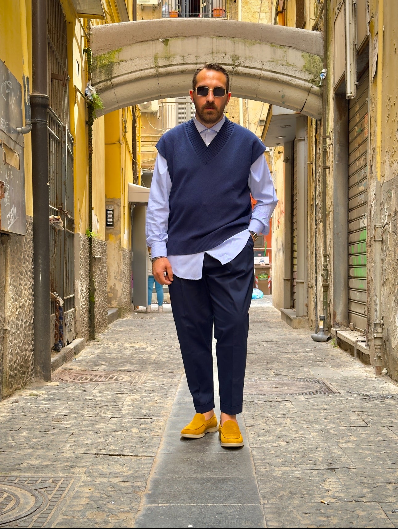 Pantalone Vita Alta In Cotone