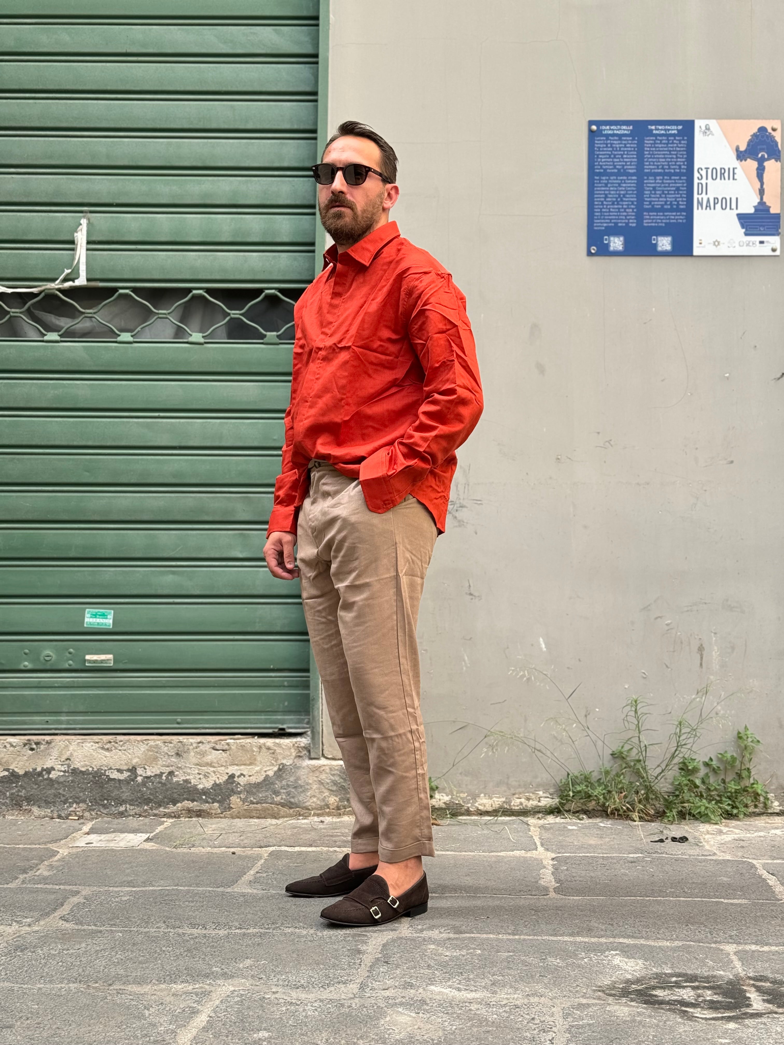 Camicia in Lino Arancione