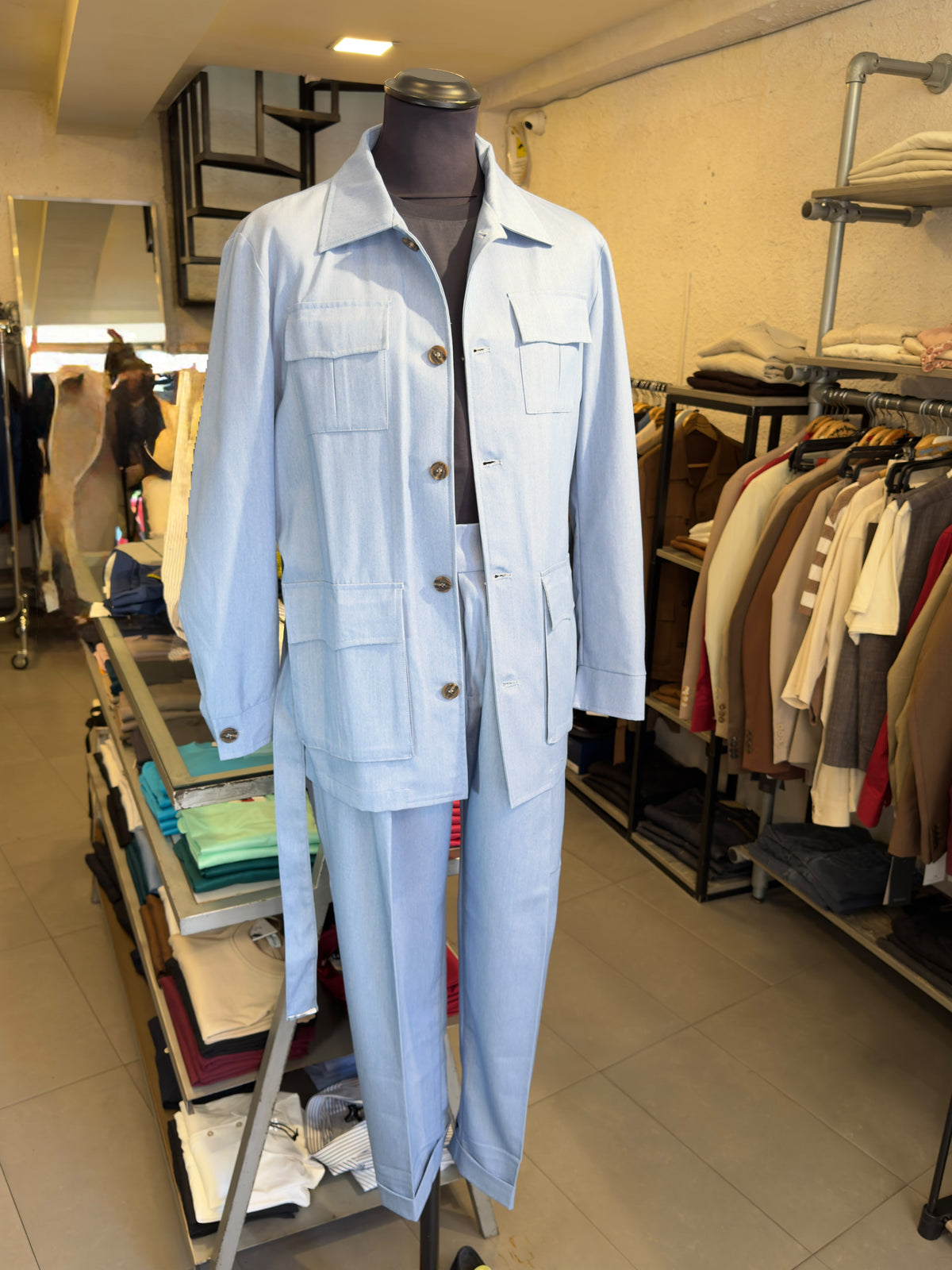 Coordinato effetto Denim chiaro