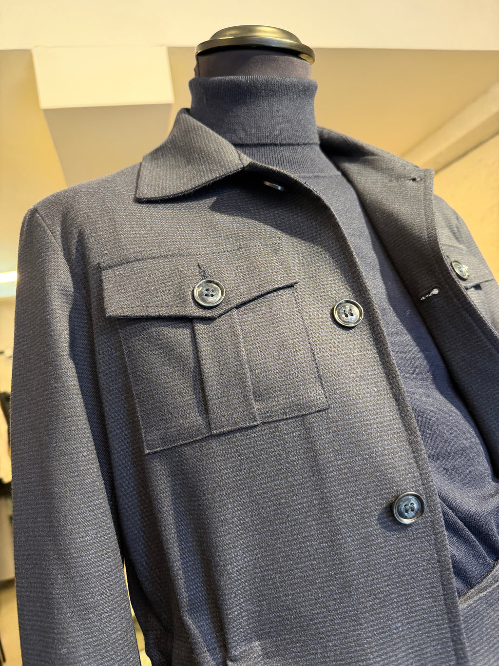 Coordinato in flanella blu pied poule