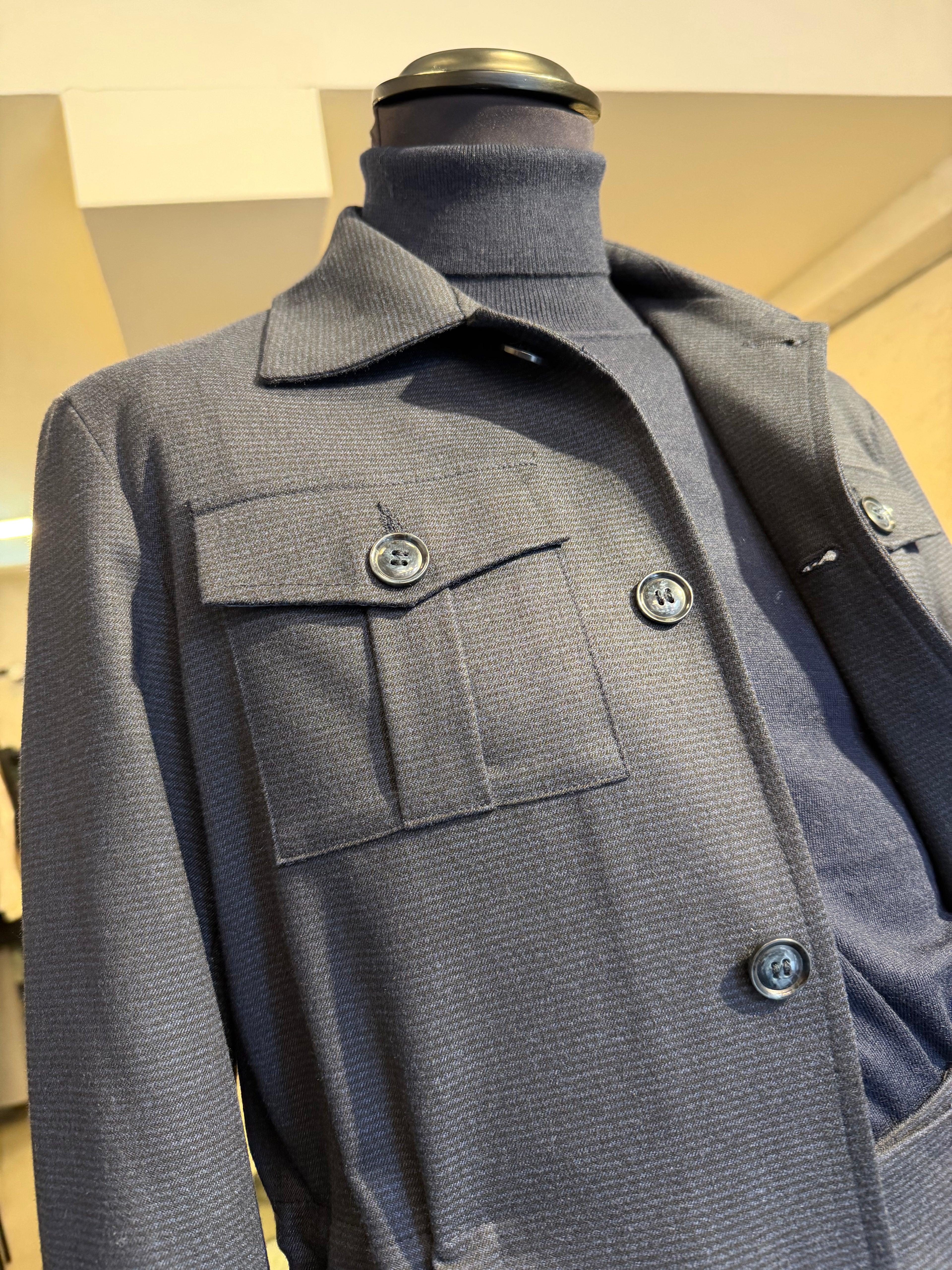 Coordinato in flanella blu pied poule