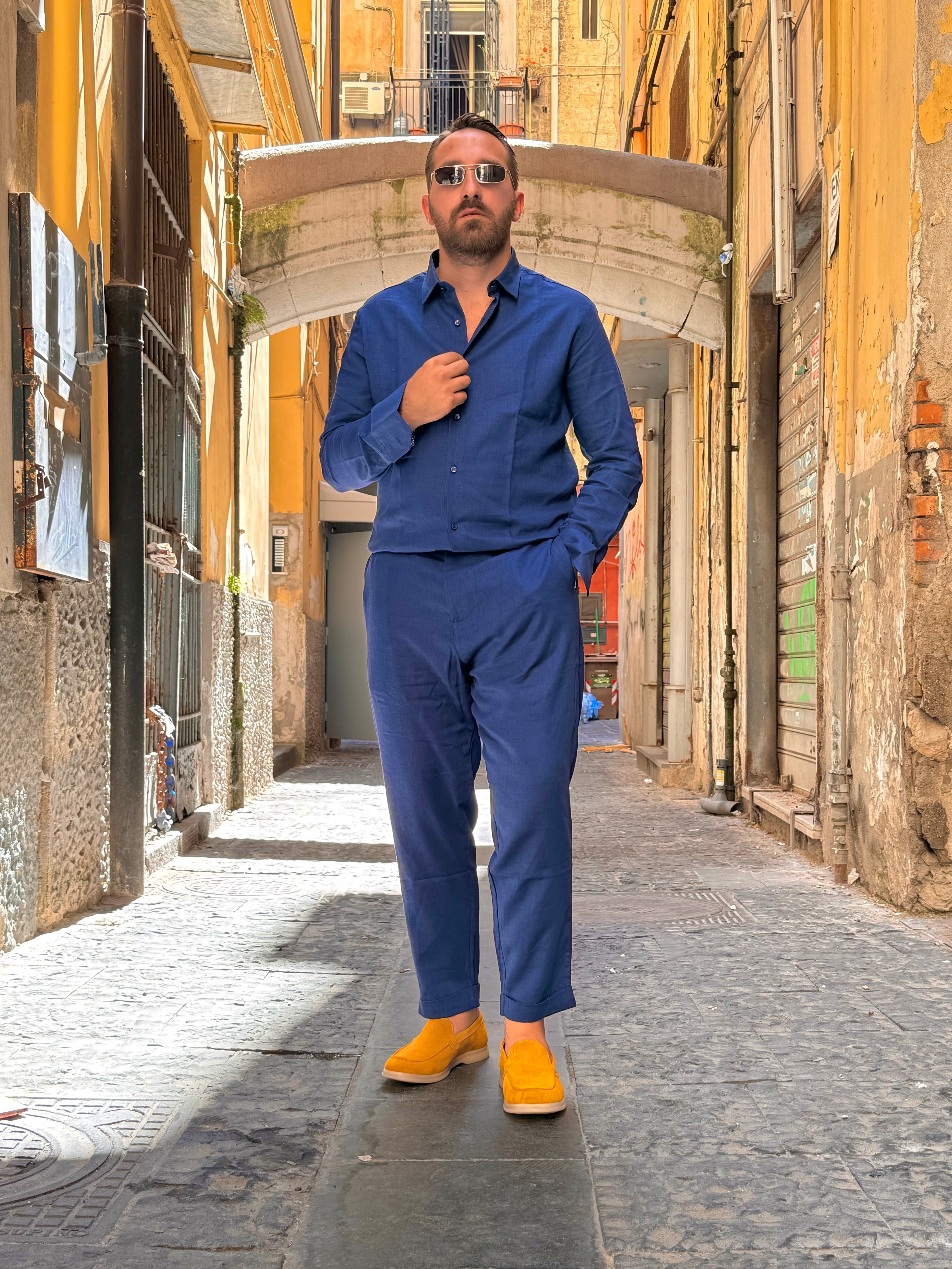 Camicia in Lino Blue