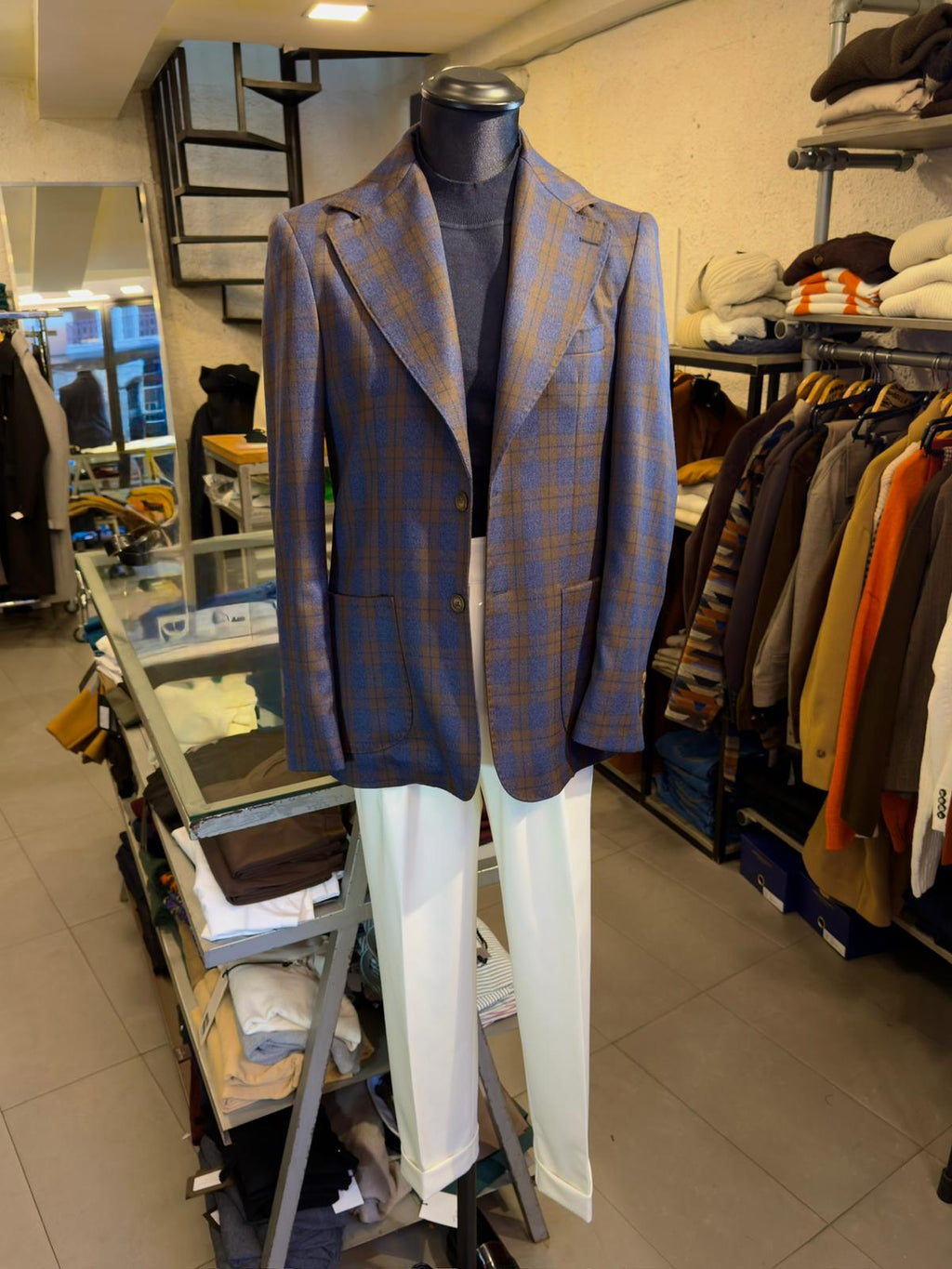 Giacca a Quadri Monopetto