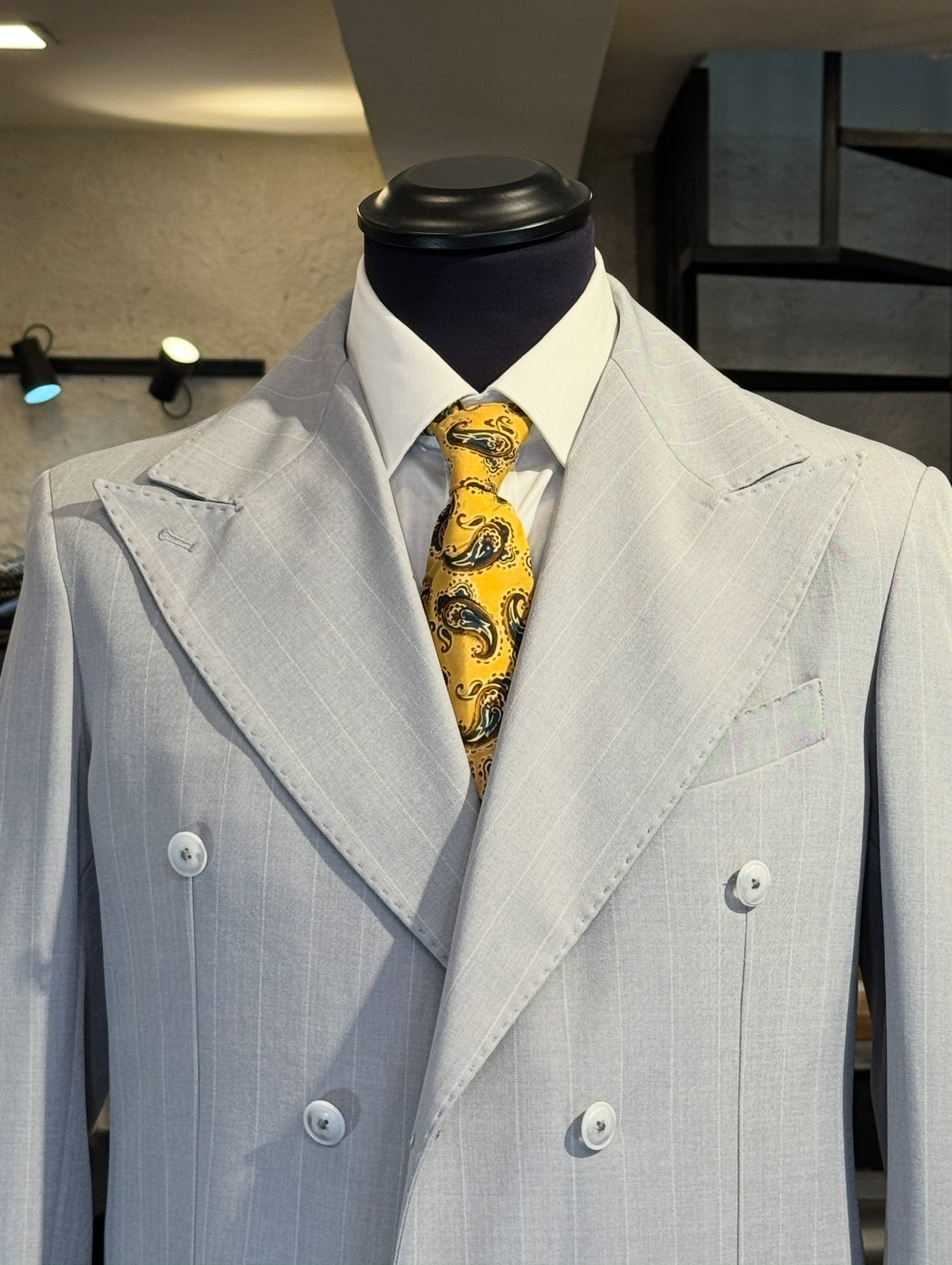 Abito Doppiopetto Gessato Grigio