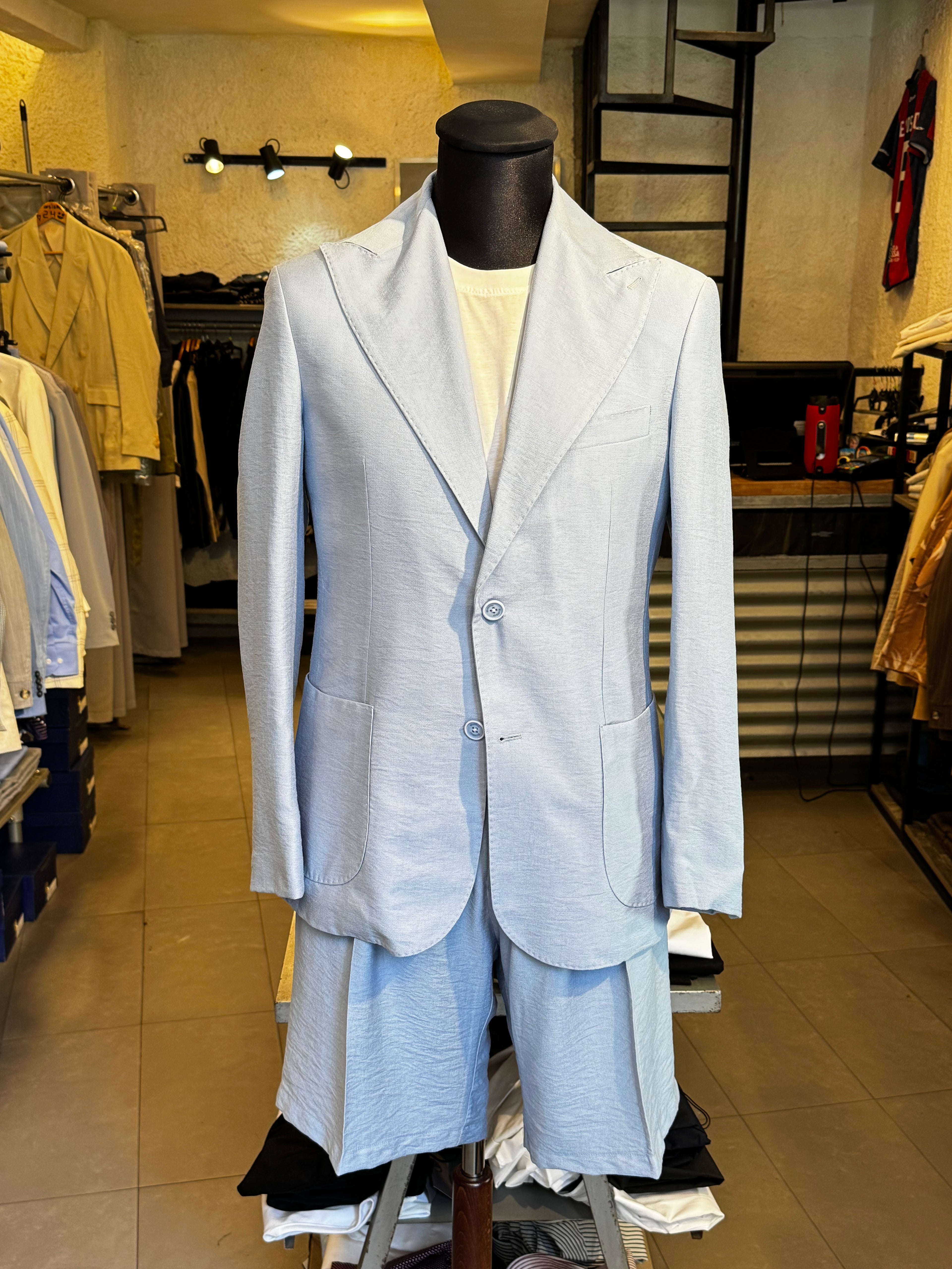 Abito in Lino Celeste