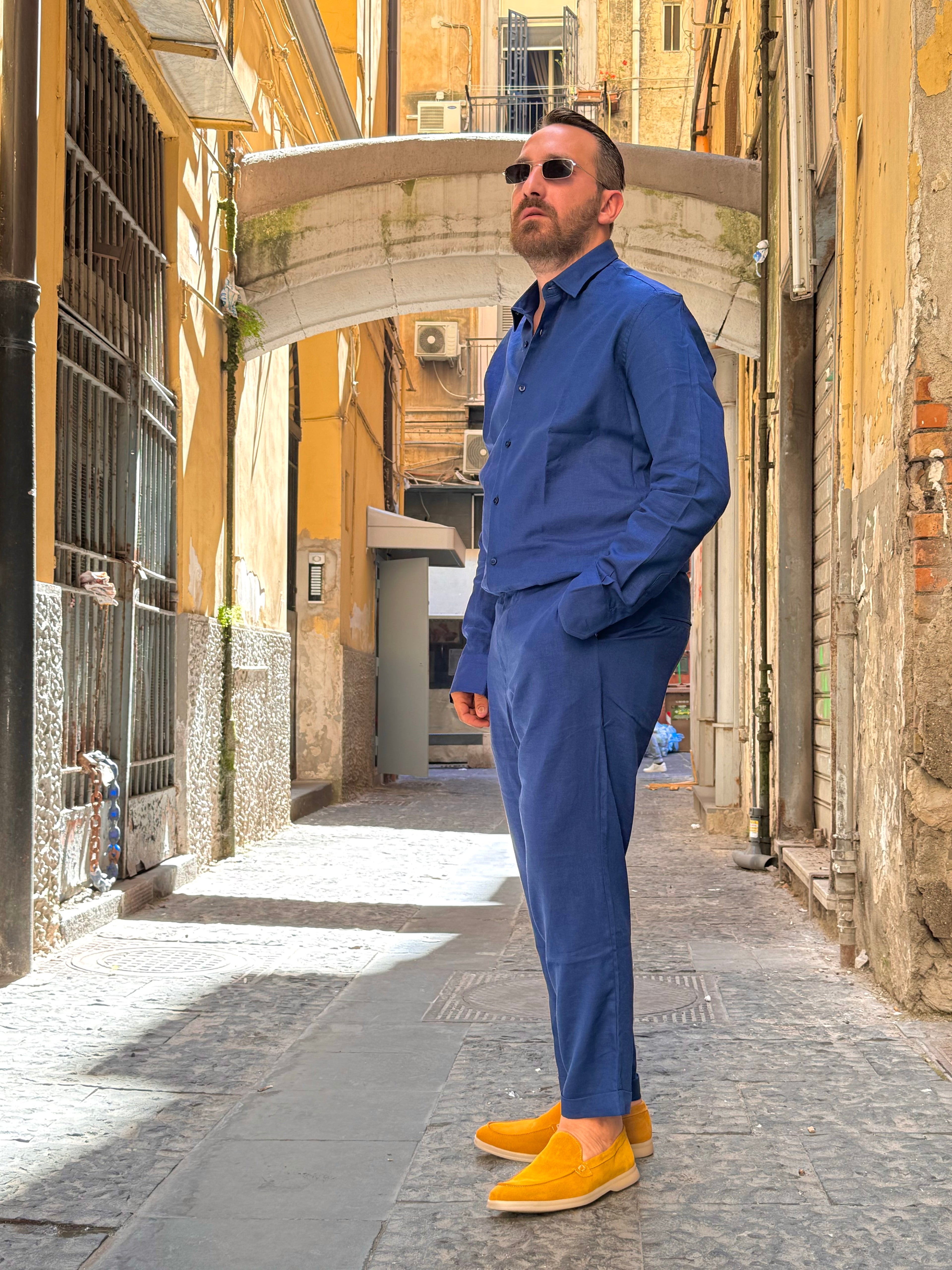 Camicia in Lino Blue