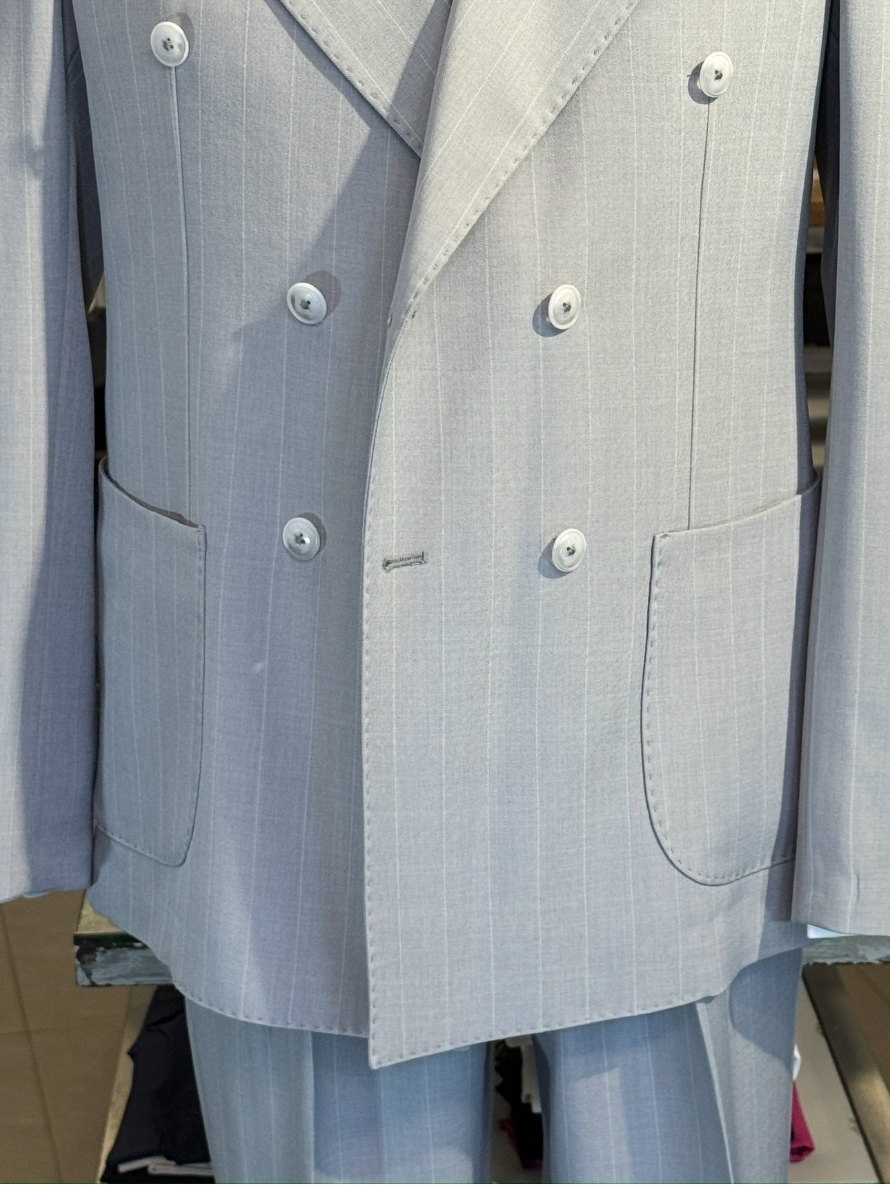 Abito Doppiopetto Gessato Grigio