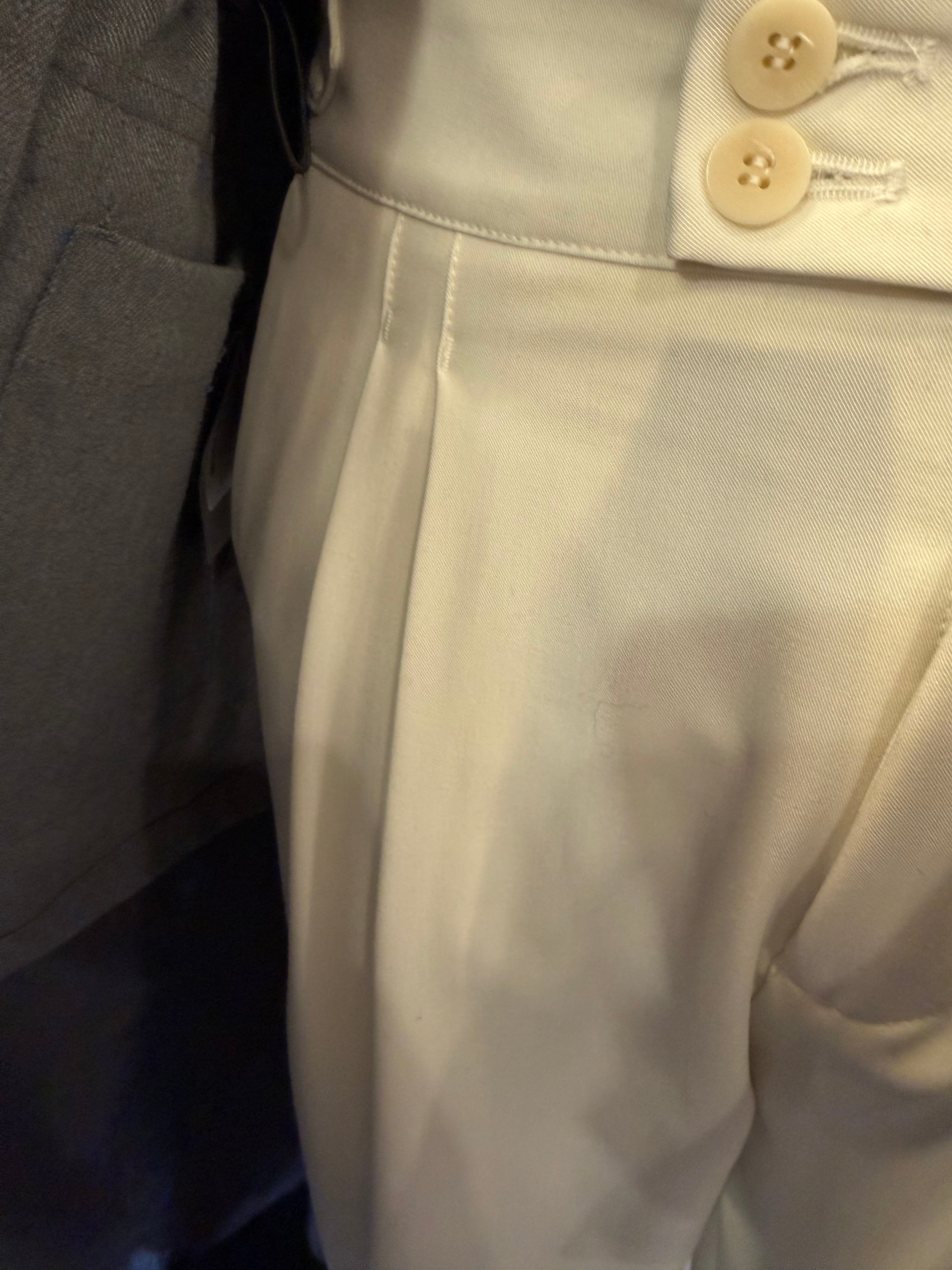 Pantalone vita alta panna