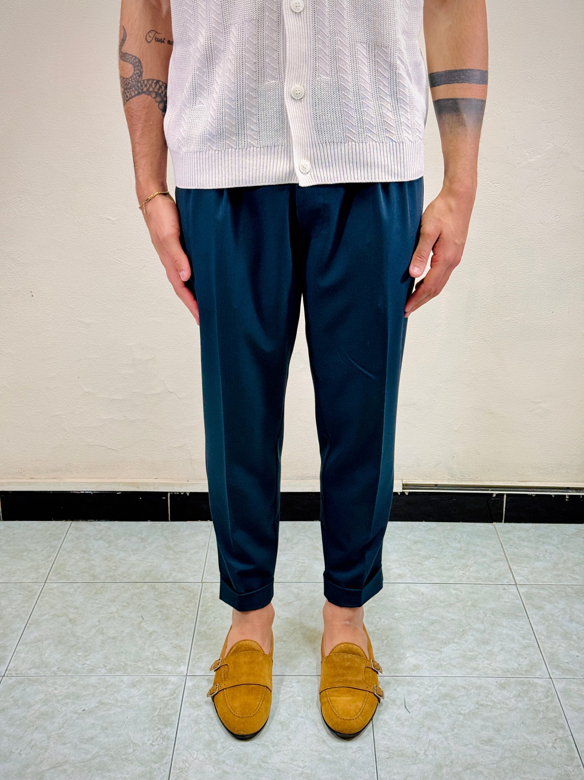 Pantalone Vita Alta Blue