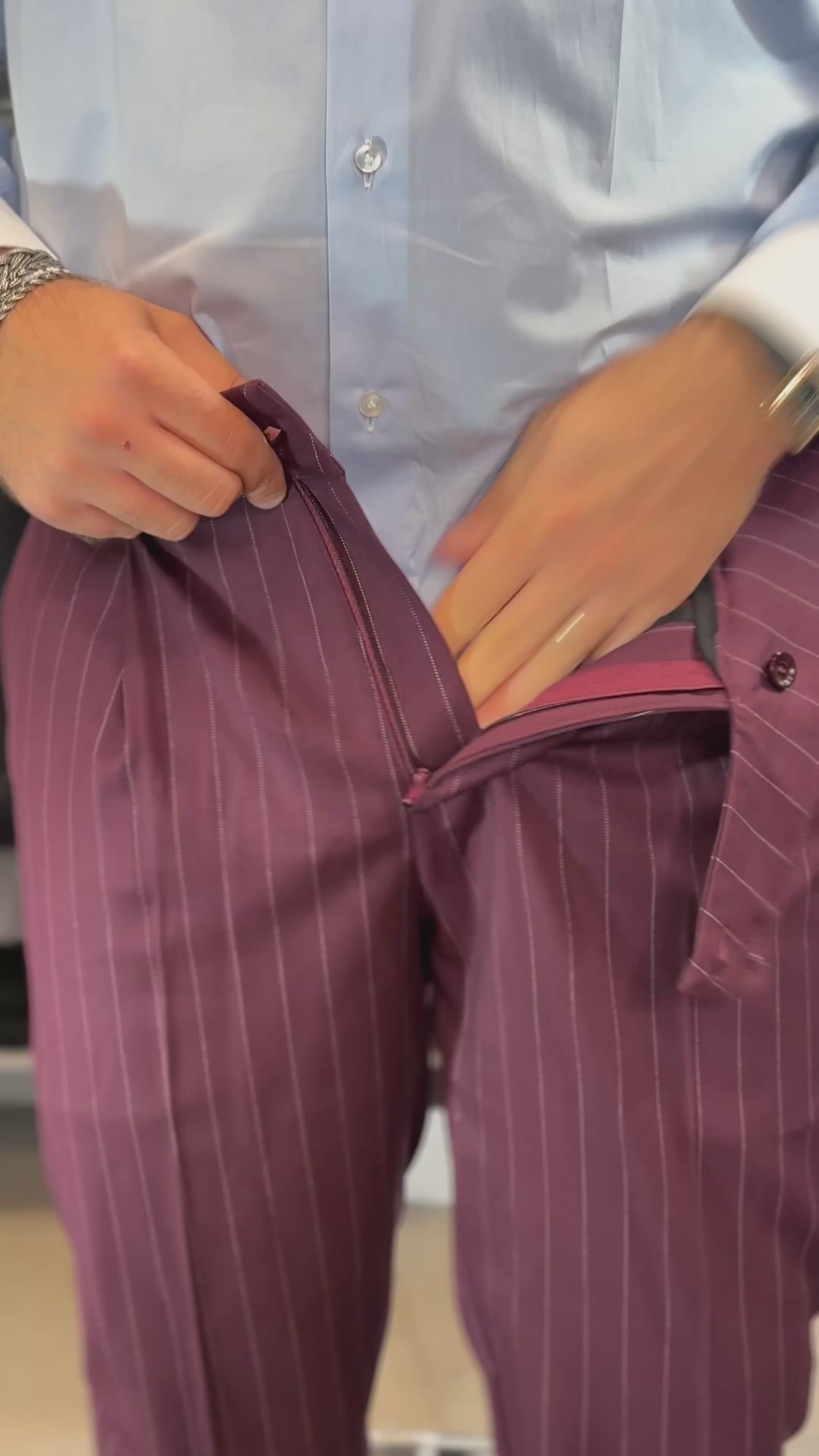 Abito bordeaux gessato doppiopetto